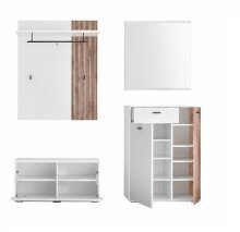 Garderoben-Set >Menaro< (4-teilig) weiss / Viking...