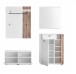 Garderoben-Set >Menaro< (4-teilig) weiss / Viking Oak Dekor - 185x198x37 (BxHxT)