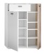 Garderoben-Set >Menaro< (2-teilig) in weiss / Viking Oak Dekor - 75x198x37 (BxHxT)
