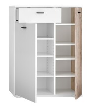 Garderoben-Set >Menaro< (4-teilig) in weiss / Viking Oak Dekor - 155x198x37 (BxHxT)