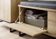 Schuhbank >Toledo< in Grandson Oak, Holzwerkstoff - 101x38x38 (BxHxT)