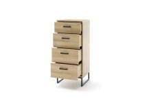 Schubkastenkommode >Toledo< in Grandson Oak, Holzwerkstoff - 50x116x44cm (BxHxT)