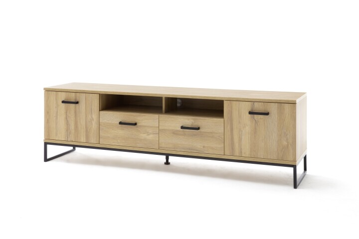 Lowboard >Toledo< in Grandson Oak, Holzwerkstoff - 201x60x44cm (BxHxT)
