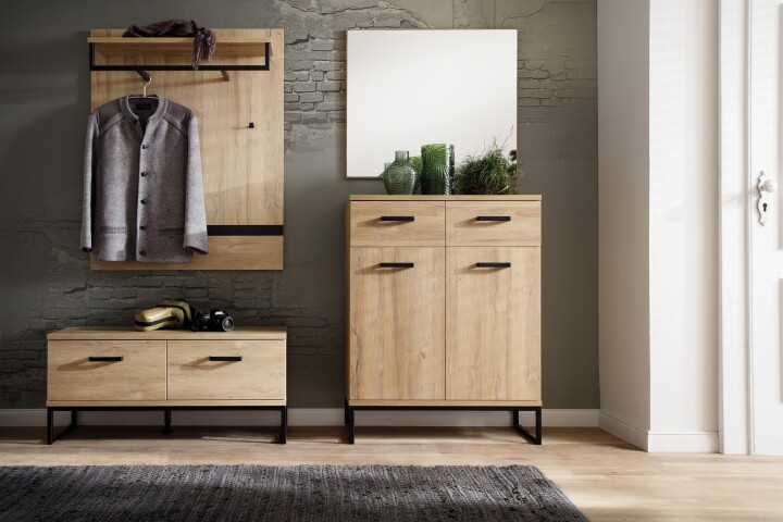 Garderoben-Set >Toledo< (4-teilig) in Grandson Oak - 191x196x38 (BxHxT)