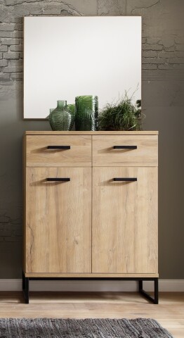 Garderoben-Set >Toledo< (2-teilig) in Grandson Oak - 81x196x38 (BxHxT)