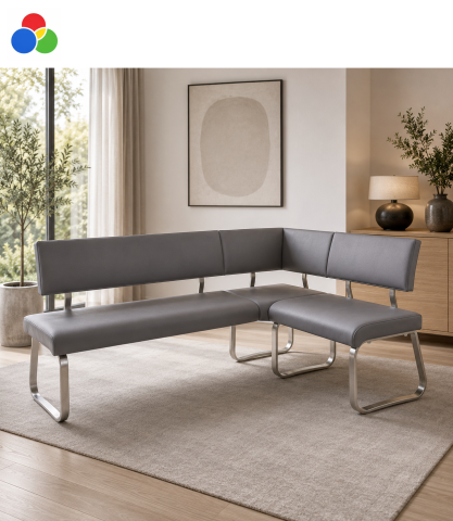 Eckbank >Muvo I< in verschiedenen Farben aus Rindsleder - 200x86x60cm (BxHxT)