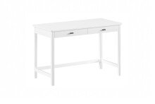 Schreibtisch >Buche massiv< in weiß lackiert - 120x77x60 (BxHxT)
