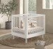 Babybett >Buche massiv< in weiß lackiert, Buche massiv - 99x88x79cm (BxHxT)