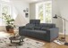 Big-Sofa >Maggy< Sitztiefen- / Kopfteilverstellung, Cord dunkelgrau - 242x110x121cm (BxHxT)
