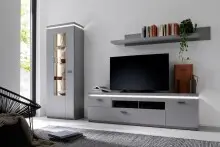Wohnwand >Sona< in Arktis grau, Holzwerkstoff -...