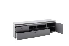 Wohnwand >Sona< in Arktis grau, Holzwerkstoff - 280x198x44cm (BxHxT)