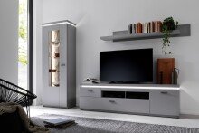 Wohnwand >Sona< in Arktis grau, Holzwerkstoff -...
