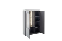 Wohnwand >Sona< in Arktis grau, Holzwerkstoff - 234x198x44cm (BxHxT)