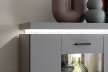 Wohnwand >Sona< in Arktis grau, Holzwerkstoff - 234x198x44cm (BxHxT)