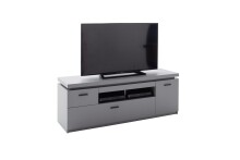 Wohnwand >Sona< in Arktis grau, Holzwerkstoff - 234x198x44cm (BxHxT)
