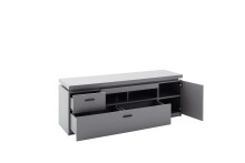 Wohnwand >Sona< in Arktis grau, Holzwerkstoff - 234x198x44cm (BxHxT)