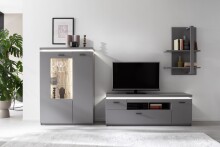 Wohnwand >Sona< in Arktis grau, Holzwerkstoff -...