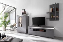 Wohnwand >Sona< in Arktis grau, Holzwerkstoff -...