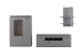 Wohnwand >Sona< in Arktis grau, Holzwerkstoff - 234x198x44cm (BxHxT)