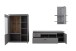 Wohnwand >Sona< in Arktis grau, Holzwerkstoff - 234x198x44cm (BxHxT)