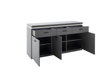 Sideboard >Sona< in Arktis grau, Holzwerkstoff - 156x83x44cm (BxHxT)