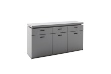 Sideboard >Sona< in Arktis grau, Holzwerkstoff - 156x83x44cm (BxHxT)