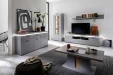 Sideboard >Sona< in Arktis grau, Holzwerkstoff - 156x83x44cm (BxHxT)