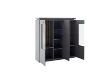Highboard >Sona< in Arktis grau, Holzwerkstoff - 138x144x38cm (BxHxT)