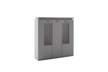 Highboard >Sona< in Arktis grau, Holzwerkstoff - 138x144x38cm (BxHxT)