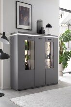Highboard >Sona< in Arktis grau, Holzwerkstoff -...