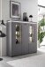 Highboard >Sona< in Arktis grau, Holzwerkstoff - 138x144x38cm (BxHxT)
