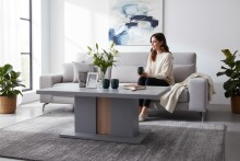 Couchtisch >Sona< in Arktis grau, Holzwerkstoff - 115x45x65cm (BxHxT)