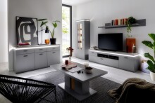 Couchtisch >Sona< in Arktis grau, Holzwerkstoff - 115x45x65cm (BxHxT)