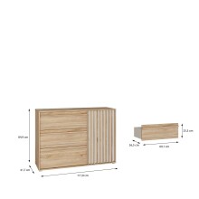 Kommode >ARANK< in Mauvella Eiche  - 117,8x84,9x41,7cm (BxHxT)