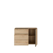 Kommode >ARANK< in Mauvella Eiche  / Schwarz - 117,8x84,9x41,7cm (BxHxT)