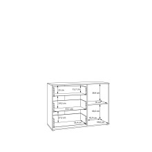Kommode >ARANK< in Mauvella Eiche  / Schwarz - 117,8x84,9x41,7cm (BxHxT)