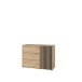 Kommode >ARANK< in Mauvella Eiche  / Schwarz - 117,8x84,9x41,7cm (BxHxT)