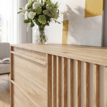 Kommode >ARANK< in Mauvella Eiche / Sand - 162,5x84,9x41,7cm (BxHxT)