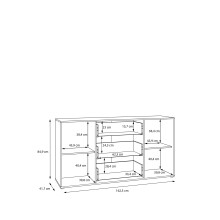 Kommode >ARANK< in Mauvella Eiche / Sand - 162,5x84,9x41,7cm (BxHxT)