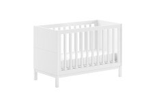Babybett >Eva< in Weiß, Massivholz und MDF -...