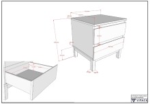 Nachtkonsole >Eva< in Weiß, Kiefer massiv und MDF - 50x54x45cm (BxHxT)