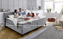 Boxspringbett >Marji< Familienbett in grau,...