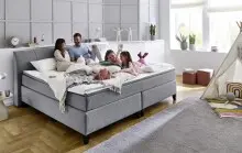 Boxspringbett >Marji< Familienbett in grau,...