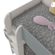 Etagenbett >EUREKA< 4in1 Aufba, Kaschmir / Eukalyptusgrün - 255x152x111 (BxHxT)