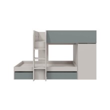 Etagenbett >EUREKA< 4in1 Aufba, Kaschmir / Eukalyptusgrün - 255x152x111 (BxHxT)