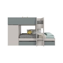 Etagenbett >EUREKA< 4in1 Aufba, Kaschmir / Eukalyptusgrün - 255x152x111 (BxHxT)