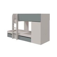 Etagenbett >EUREKA< 4in1 Aufba, Kaschmir / Eukalyptusgrün - 255x152x111 (BxHxT)