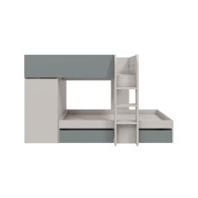 Etagenbett >EUREKA< 4in1 Aufba, Kaschmir / Eukalyptusgrün - 255x152x111 (BxHxT)