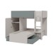 Etagenbett >EUREKA< 4in1 Aufba, Kaschmir / Eukalyptusgrün - 255x152x111 (BxHxT)