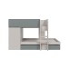 Etagenbett >EUREKA< 4in1 Aufba, Kaschmir / Eukalyptusgrün - 255x152x111 (BxHxT)
